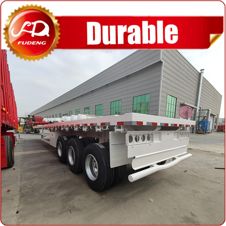 3 Axles Payload 60 Tons Flatbed Semi Trailer Transport 20ft 40ft Containers