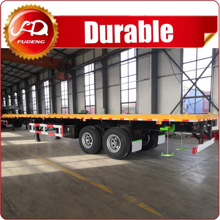 2 Axles Fat Bed Container Truck Trailer