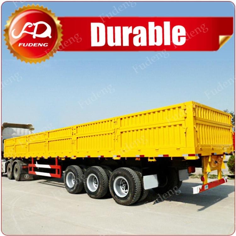 Tri Axle Flatbed Semi Trailer With Fence Product on China Shandong
