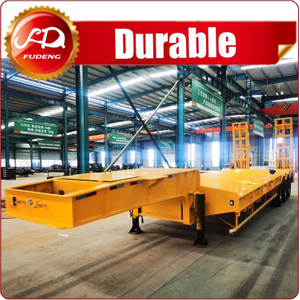 China Fudeng Double tubeless tire Lowbed Semi Trailer
