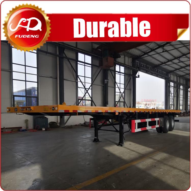 2 Axles Fat Bed Container Truck Trailer